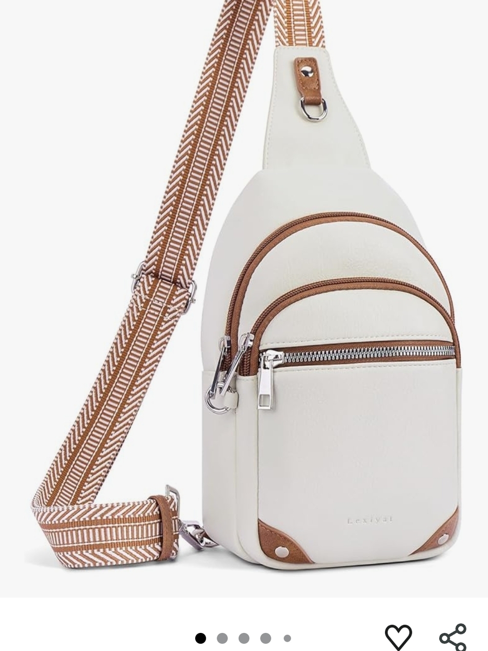 Cream and Tan Crossbody Sling Bag - Sleek Everyday Carry